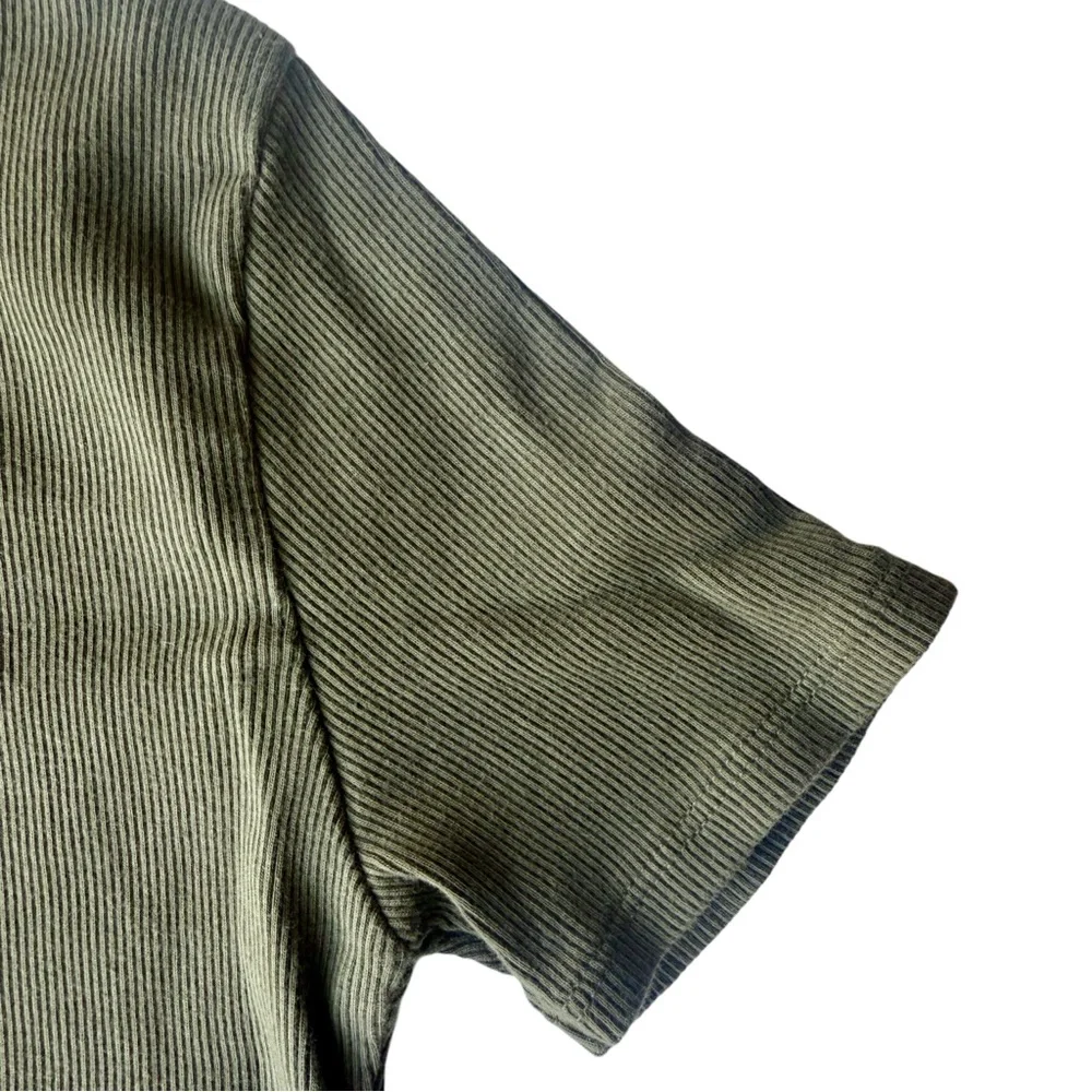 Olive Rib-Knit Dress - Picture 4 of 9